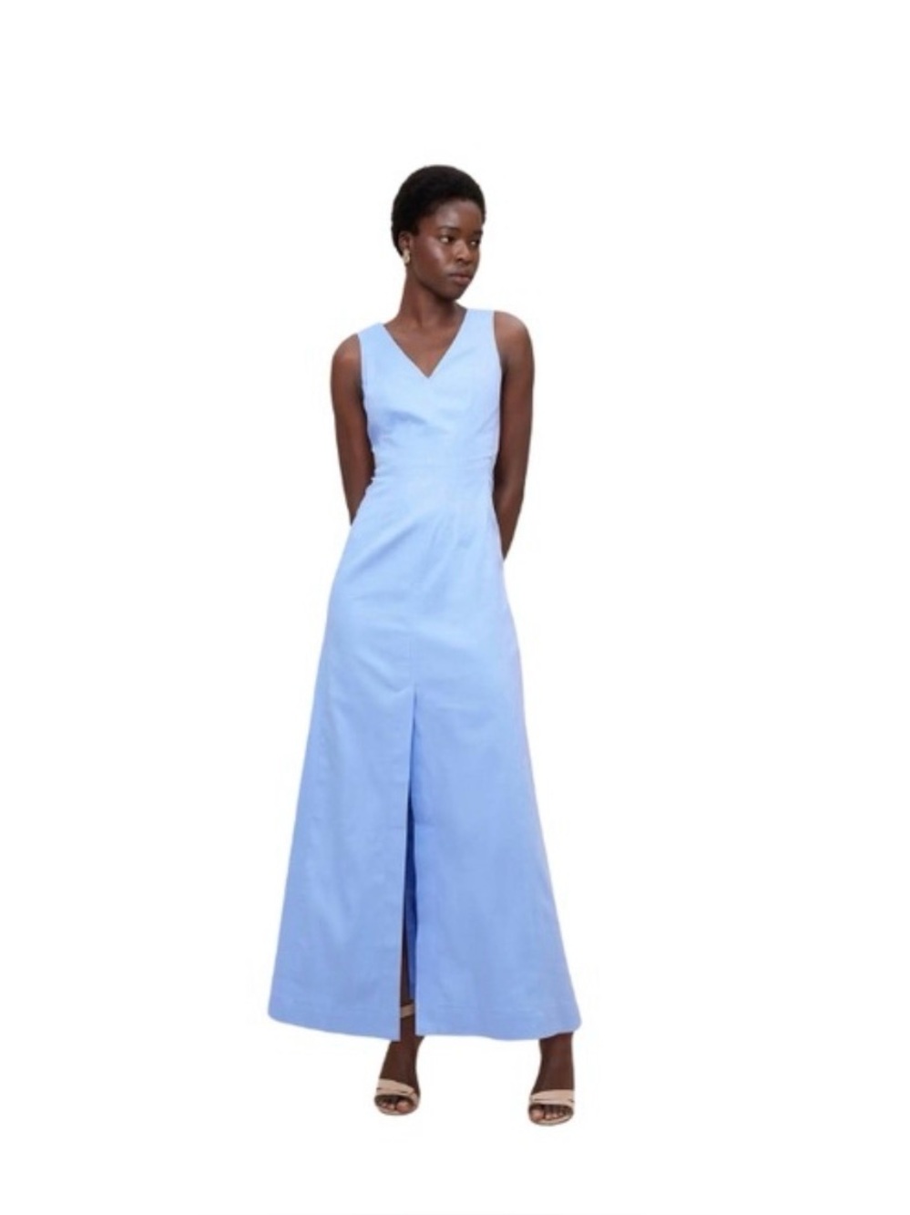 Banana Republic Linen-Blend Seam Bodice Maxi Dress.